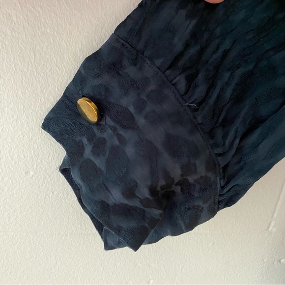 Zara Leopard Print Crinkle Long Sleeve Dress - Picture 4 of 7